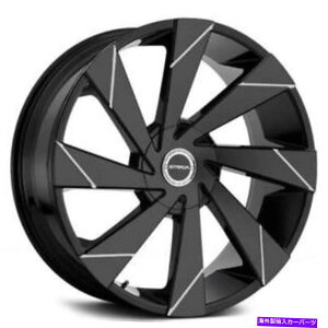 �z�C�[���@4�{�Z�b�g �i4�j22 "StradaWheels Moto Gloss Black Milled Rims�iB43�j (4) 22" Strada Wheels Moto Gloss Black Milled Rims(B43)