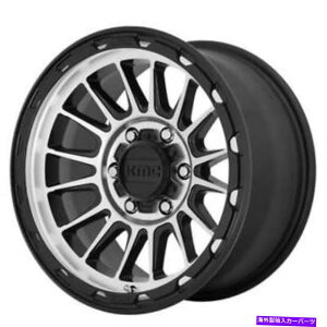�z�C�[���@4�{�Z�b�g �i4�j18 KMC�z�C�[��KM542�C���p�N�g�T�e���u���b�N�@�B���H���ꂽ���H�����iB12�j (4) 18 KMC Wheels KM542 Impact Satin Black Machined Off Road Rims(B12)�y���s�A���i�z
