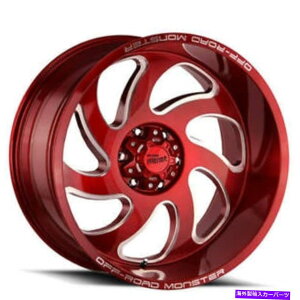 zC[@4{Zbg i4j20 "It[hX^[zC[M07LfB[Abvbh~OiB44j (4) 20" Off Road Monster Wheels M07 Candy Apple Red Milled Rims (B44)