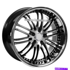 �z�C�[���@4�{�Z�b�g �i4�j22 XIX�z�C�[��X23 SS���b�v�����t���u���b�N�}�V���iB1�j (4) 22 XIX Wheels X23 Black Machine with SS Lip Rims (B1)�y���s�A���i�z