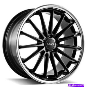 zC[@4{Zbg i4j20 "炳ꂽAUhzC[AZ24Z~}bgubNtFCXN[SSbviB45j (4) 20" Staggered Azad Wheels AZ24 Semi Matte Black Face with Chrome SS Lip(B45)