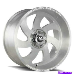 zC[@4{Zbg i4j22 "It[hX^[zC[M07Vo[ubVOtFCXiB41j (4) 22" Off Road Monster Wheels M07 Silver Brushed Face Rims (B41)