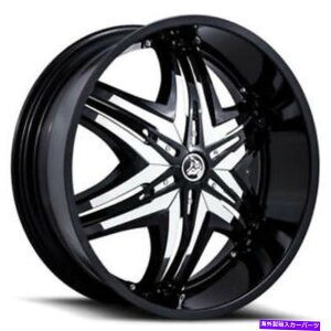 �z�C�[���@4�{�Z�b�g �i4�j22x8.5 diablo�z�C�[���G���[�g�u���b�N�N�����C���T�[�g�����iB43�j (4) 22x8.5 Diablo Wheels Elite Black with Chrome Insert Rims (B43)�y���s�A���i�z