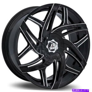 �z�C�[���@4�{�Z�b�g �i4�j24 �f�B�A�u���z�C�[���n���P�[���u���b�N�~�����O�����iB44�j (4) 24 Diablo Wheels Hurricane Black Milled Rims(B44)�y���s�A���i�z