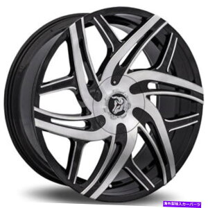 �z�C�[���@4�{�Z�b�g �i4�j24 �f�B�A�u���z�C�[���n���P�[���u���b�N�Ƌ@�B���H���ꂽ�t�F�C�X�����iB45�j (4) 24 Diablo Wheels Hurricane Black with Machined Face Rims(B45)�y���s�A���i�z