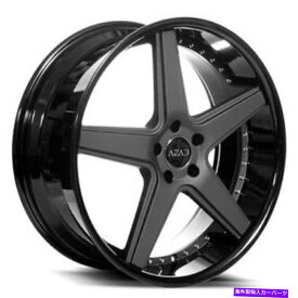 ホイール　4本セット （4）22 "AzadホイールAZ008マットブラックブラックリップリム（B6） (4) 22" Azad Wheels AZ008 Matte Black with Black Lip Rims(B6)