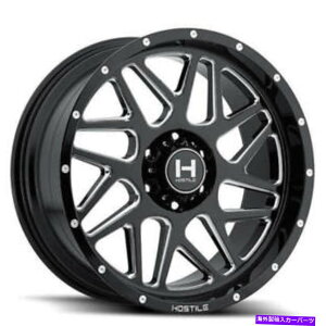 �z�C�[���@4�{�Z�b�g �i4�j20x9�G�ΓI�z�C�[��H108�X�v���P�b�g�u���[�h�J�b�g�i�O���X�u���b�N�~���h�j�����iB1�j (4) 20x9 Hostile Wheels H108 Sprocket Blade Cut(Gloss Black Milled)Rims(B1)�y���s�A���i�z