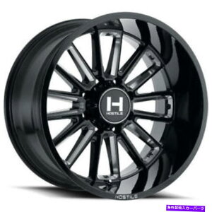 �z�C�[���@4�{�Z�b�g �i4�j20x9 �G�ΓI�ȃz�C�[��H115�v���f�^�[�u���[�h�J�b�g�u���b�N�~���Y�I�t���[�h�����iB5�j (4) 20x9 Hostile Wheels H115 Predator Blade Cut Black Milled Off Road Rims(B5)�y���s�A���i�z