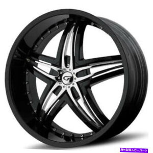 zC[@4{Zbg i4j22 "WizC[ubcubNNCT[giB41j (4) 22" Gianna Wheels Blitz Black with Chrome Inserts Rims(B41)