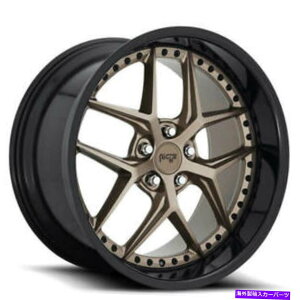 �z�C�[���@4�{�Z�b�g �i4�j20 "�j�b�`�z�C�[��M227����̂��鍕�����b�v�����t�����}�b�g�u�����Y�iB45�j (4) 20" Niche Wheels M227 Vice Matte Bronze with Gloss Black Lip Rims(B45)