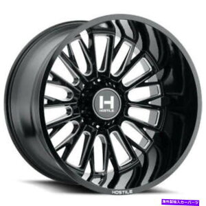 zC[@4{Zbg i4j20x10 "GΓIȃzC[H114t[[u[hJbgubN~YIt[hiB5j (4) 20x10" Hostile Wheels H114 Fury Blade Cut Black Milled Off Road Rims(B5)