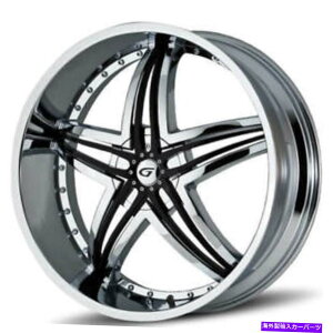 zC[@4{Zbg i4j22 "WizC[ubcNCT[giB41j (4) 22" Gianna Wheels Blitz Chrome with Black Inserts Rims(B41)