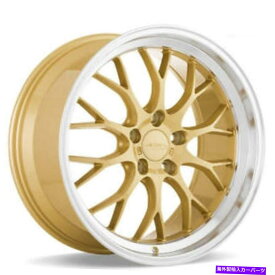 ホイール　4本セット （4）19 "ずれたエース合金ホイールaff10機械加工されたリップリム（B45） (4) 19" Staggered Ace Alloy Wheels AFF10 Gold with Machined Lip Rims(B45)