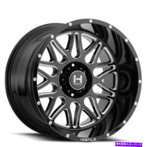 zC[@4{Zbg i4j22 "GΓIȃzC[H111uCYu[hJbgiGloss Black MilledjOff RoadiB1j (4) 22" Hostile Wheels H111 Blaze Blade Cut (Gloss Black Milled) Off Road(B1)