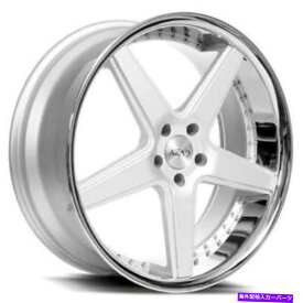 ホイール　4本セット （4）22 "azadホイールAZ008シルバークロムリップリムでブラッシングされた（B2） (4) 22" Azad Wheels AZ008 Silver Brushed with Chrome Lip Rims(B2)