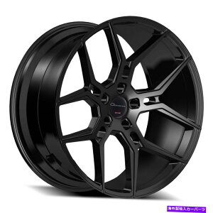 �z�C�[���@4�{�Z�b�g �i4�j22 ���炳�ꂽ�W���o���i�z�C�[���n���u�u���b�N����4pcs/set�ib10�j (4) 22 Staggered Giovanna Wheels Haleb Black Rims 4pcs/set (B10)�y���s�A���i�z