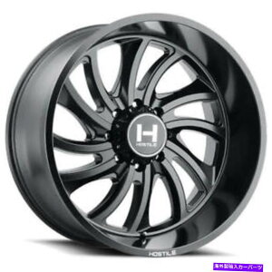 �z�C�[���@4�{�Z�b�g �i4�j24x14 �G�ΓI�ȃz�C�[��H118�f�[�����A�X�t�@���g�T�e���u���b�N�I�t���[�h�����iB1�j (4) 24x14 Hostile Wheels H118 Demon Asphalt Satin Black Off Road Rims(B1)�y���s�A���i�z