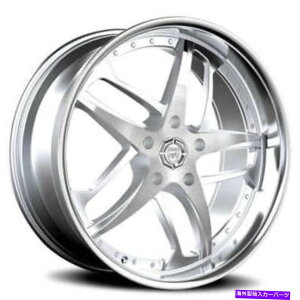 �z�C�[���@4�{�Z�b�g �i4�j24 Lexani�z�C�[��SS���b�v�����ŋ@�B���H���ꂽ�\�[���[�V���o�[�iB41�j (4) 24 Lexani Wheels Solar Silver Machined with SS Lip Rims(B41)�y���s�A���i�z