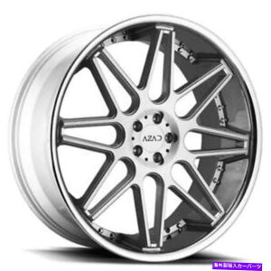 �z�C�[���@4�{�Z�b�g �i4�j24 &quot;azad�z�C�[��AZ77�N�������b�v�����Ńu���V����������iB6�j (4) 24&quot; Azad Wheels AZ77 Brushed Face with Chrome Lip Rims(B6)