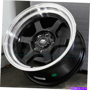 �z�C�[���@4�{�Z�b�g 16x8�u���b�N�@�B���H���b�v�z�C�[��MST�^�C���U��5x114.3 20�i4�̃Z�b�g�j73.1 16x8 Black Machined Lip Wheels MST Time Attack 5x114.3 20 (Set of 4) 73.1�y���s�A���i�z