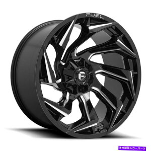 �z�C�[���@4�{�Z�b�g 15x8�u���b�N�~�����O�z�C�[���R��D753����6x5.5/6x139.7 -18�i4�̃Z�b�g�j108 15x8 Black Milled Wheels Fuel D753 Reaction 6x5.5/6x139.7 -18 (Set of 4) 108