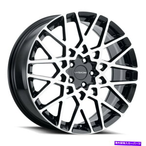 �z�C�[���@4�{�Z�b�g 17x8�u���b�N�@�B���H�z�C�[���r�W����474����5x114.3 38�i4�̃Z�b�g�j73.1 17x8 Black Machined Wheels Vision 474 Recoil 5x114.3 38 (Set of 4) 73.1�y���s�A���i�z