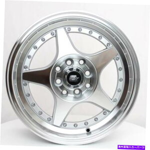 �z�C�[���@4�{�Z�b�g 15x7�V���o�[�@�B���H�z�C�[��MST MT42 4x100/114.3 25�i4�̃Z�b�g�j73.1 15x7 Silver Machined Wheels MST MT42 4x100/114.3 25 (Set of 4) 73.1