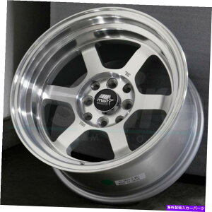 �z�C�[���@4�{�Z�b�g 15x8�V���o�[�@�B���H�z�C�[��MST�^�C���U��4x100/4x114.3 0�i4�̃Z�b�g�j73.1 15x8 Silver Machined Wheels MST Time Attack 4x100/4x114.3 0 (Set of 4) 73.1�y���s�A���i�z