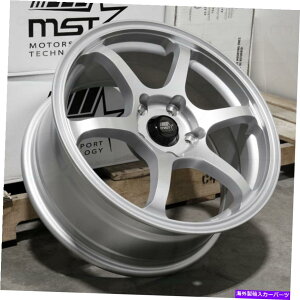 ホイール 4本セット 15x6.5光沢のあるシルバーホイールMST MT40 4x100 38(4のセット)73.1 15x6.5 Glossy Silver Wheels MST MT40 4x100 38 (Set of 4) 73.1