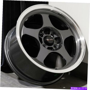 ホイール 4本セット 15x7ハイパーブラックホイールVORS SP1 4x100 35(4のセット)73.1 15x7 Hyper Black Wheels Vors SP1 4x100 35 (Set of 4) 73.1