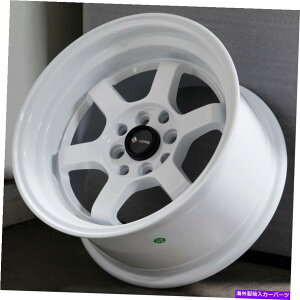 �z�C�[���@4�{�Z�b�g 15x8�z���C�g�z�C�[��VORS TR7 4x100/4x114.3 0�i4�̃Z�b�g�j73.1 15x8 White Wheels Vors TR7 4x100/4x114.3 0 (Set of 4) 73.1�y���s�A���i�z
