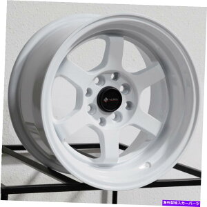 �z�C�[���@4�{�Z�b�g 15x8 VORS TR7 4x100/4x114.3 0�z���C�g�z�C�[�������Z�b�g�i4�j73.1 15x8 Vors TR7 4x100/4x114.3 0 White Wheels Rims Set(4) 73.1�y���s�A���i�z