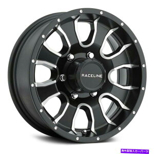 �z�C�[���@4�{�Z�b�g 14x6 Raceline 860 Mamba Tr 5x114.3 0�u���b�N�~�����O�z�C�[�������Z�b�g�i4�j3.19 14x6 Raceline 860 Mamba Tr 5x114.3 0 Black Milled Wheels Rims Set(4) 3.19�y���s�A���i�z
