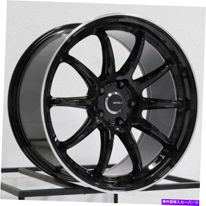 ホイール 4本セット 17x8 avid1 av40 4x100 35グロスブラックホイールリムセット(4)73.1 17x8 AVID1 AV40 4x100 35 Gloss Black Wheels Rims Set(4) 73.1