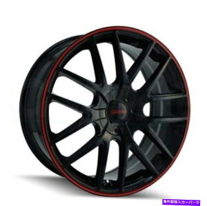 �z�C�[���@4�{�Z�b�g 17x7.5 Touren 3260 TR60 5x108/5x114.3 42�u���b�N���b�h�z�C�[�������Z�b�g�i4�j72.62 17x7.5 Touren 3260 TR60 5x108/5x114.3 42 Black Red Wheels Rims Set(4) 72.62�y���s�A���i�z