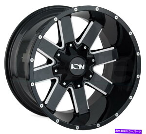 �z�C�[���@4�{�Z�b�g 17x9�C�I��141 5x114.3/5x5 18�u���b�N�~�����O�z�C�[�������Z�b�g�i4�j87 17x9 Ion 141 5x114.3/5x5 18 Black Milled Wheels Rims Set(4) 87�y���s�A���i�z