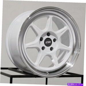 �z�C�[���@4�{�Z�b�g 18x10.5 ESR CR7 5x114.3 22�z���C�g�z�C�[�������Z�b�g�i4�j72.56 18x10.5 ESR CR7 5x114.3 22 White Wheels Rims Set(4) 72.56
