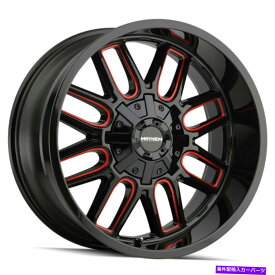 ホイール　4本セット 17x9 Mayhem 8107 Cogent 6x135/6x5.5 -12ブラックレッドホイールリムセット（4）106 17x9 Mayhem 8107 Cogent 6x135/6x5.5 -12 Black Red Wheels Rims Set(4) 106