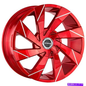 �z�C�[���@4�{�Z�b�g 20x8.5 Strada S62 Moto 5x114.3/5x120 35�L�����f�B�A�b�v�����b�h�z�C�[�������Z�b�g�i4�j74.1 20x8.5 Strada S62 Moto 5x114.3/5x120 35 Candy Apple Red Wheels Rims Set(4) 74.1�y���s�A���i�z