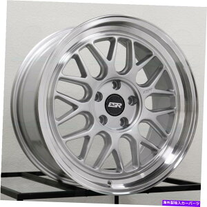 zC[@4{Zbg 18x8.5 ESR CR1JX^5x120 30nCp[Vo[zC[Zbgi4j72.56 18x8.5 ESR CR1 Custom 5x120 30 Hyper Silver Wheels Rims Set(4) 72.56