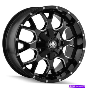 �z�C�[���@4�{�Z�b�g 18x9 Mayhem 8015 Warrior 5x5.5/5x150 -12�u���b�N�~�����O�z�C�[�������Z�b�g�i4�j110 18x9 Mayhem 8015 Warrior 5x5.5/5x150 -12 Black Milled Wheels Rims Set(4) 110