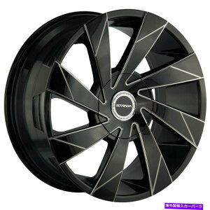 �z�C�[���@4�{�Z�b�g 22x9 Strada S62 Moto 5x115/5x120 15�u���b�N�~�����O���C���z�C�[�������Z�b�g�i4�j74.1 22x9 Strada S62 Moto 5x115/5x120 15 Black Milled Line Wheels Rims Set(4) 74.1�y���s�A���i�z