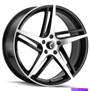 zC[@4{Zbg Kraze Kr195~m18x8 5x112 40@BHzC[i4j66.56 18C`̃ Kraze KR195 Milano 18x8 5x112 40 Black Machined Wheels(4) 66.56 18" inch Rims