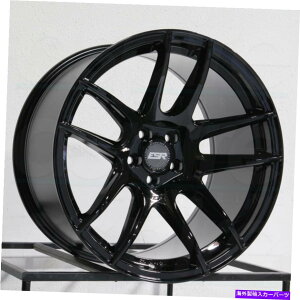 �z�C�[���@4�{�Z�b�g ESR CS08 CS8 18x9.5/18x10.5 5x114.3 35/30�u���b�N�z�C�[���i4�j72.56 18 "�C���`�X�e�B�K�[ ESR CS08 CS8 18x9.5/18x10.5 5x114.3 35/30 Black Wheels(4) 72.56 18" inch Stagger