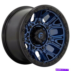 �z�C�[���@4�{�Z�b�g 17x9�R��D827�g���N�V����6x5.5/6x139.7 -12�_�[�N�u���[�u���b�N�����O�z�C�[�������Z�b�g�i4 17x9 Fuel D827 Traction 6x5.5/6x139.7 -12 Dark Blue Black Ring Wheels Rims Set(4
