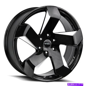 �z�C�[���@4�{�Z�b�g 24x10 Strada S65 Coltello 5x115 15�u���b�N�~�����O�z�C�[�������Z�b�g�i4�j72.6 24x10 Strada S65 Coltello 5x115 15 Black Milled Wheels Rims Set(4) 72.6