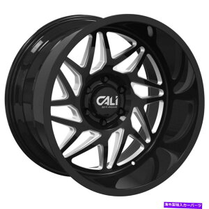 �z�C�[���@4�{�Z�b�g 20x9�J���I�t���[�h9112�W�F�~�j8x170 0�u���b�N�~���z�C�[�������Z�b�g�i4�j125.2 20x9 Cali Off-Road 9112 Gemini 8x170 0 Black Milled Wheels Rims Set(4) 125.2�y���s�A���i�z