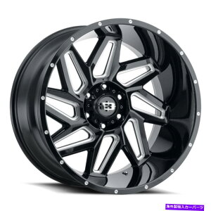 �z�C�[���@4�{�Z�b�g 22x10 Vision 361 Spyder 5x5.5/5x139.7 -19�u���b�N�~�����O�z�C�[�������Z�b�g�i4�j108 22x10 Vision 361 Spyder 5x5.5/5x139.7 -19 Black Milled Wheels Rims Set(4) 108�y���s�A���i�z