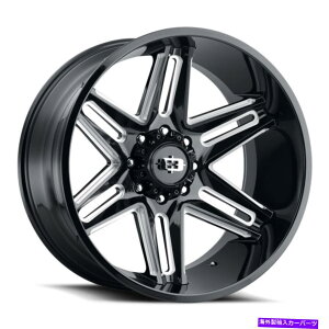 �z�C�[���@4�{�Z�b�g 22x12 Vision 363 Razor 5x5/5x127 -51�u���b�N�~�����O�z�C�[�������Z�b�g�i4�j78.1 22x12 Vision 363 Razor 5x5/5x127 -51 Black Milled Wheels Rims Set(4) 78.1