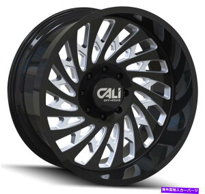 �z�C�[���@4�{�Z�b�g 20x10�I�t���[�h9108�X�C�b�`�o�b�N5x5/5x127 -25�u���b�N�~�����O�z�C�[�������Z�b�g�i4 20x10 Cali Off-Road 9108 Switchback 5x5/5x127 -25 Black Milled Wheels Rims Set(4�y���s�A���i�z